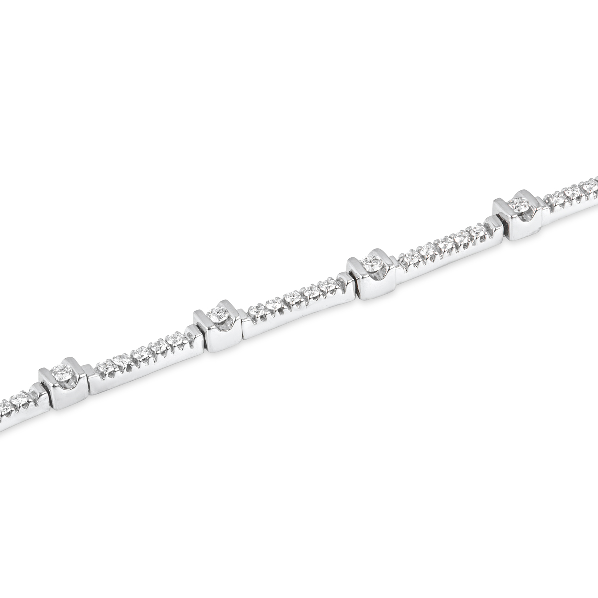 White Gold Diamond Tennis Bracelet 0.87ct TDW
